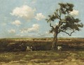De eik cows by an oak tree in a landscape - Willem de Zwart