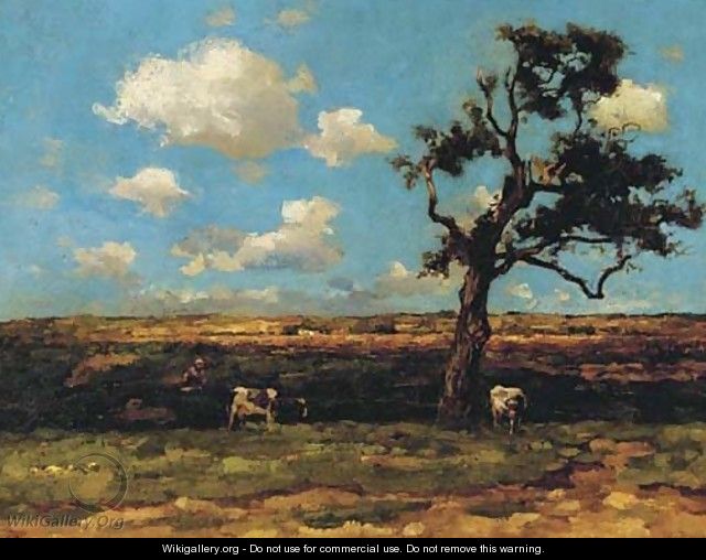 Cows in a summer meadow - Willem de Zwart