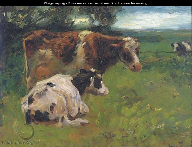 Cows in a meadow - Willem de Zwart