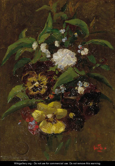 Bouquet met viooltjes - Willem de Zwart