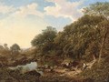 An Angling party in a river landscape - Walter Williams