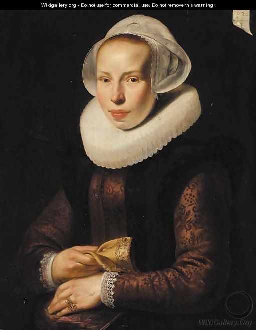 Portrait of a lady, aged 30 - Werner Jacobsz. van den Valckert