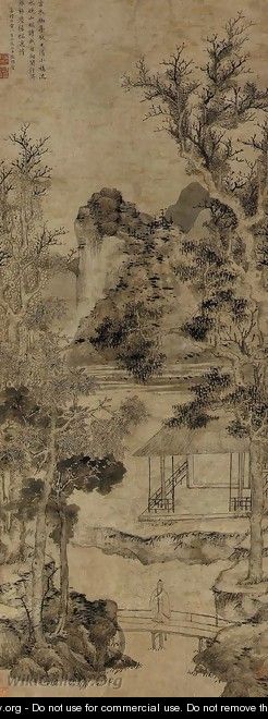 Old Trees and Secluded Pavilion - Zhengming Wen