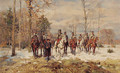 German cavalry in a winter landscape - Wilhelm Velten