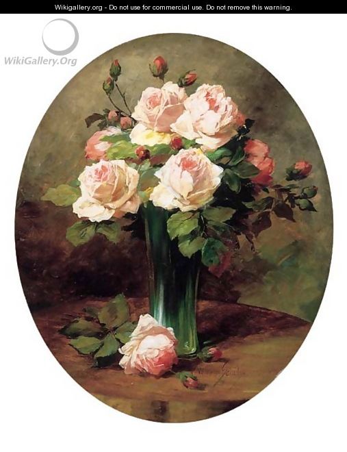 Pink roses in a vase - Wilhelm Schutze