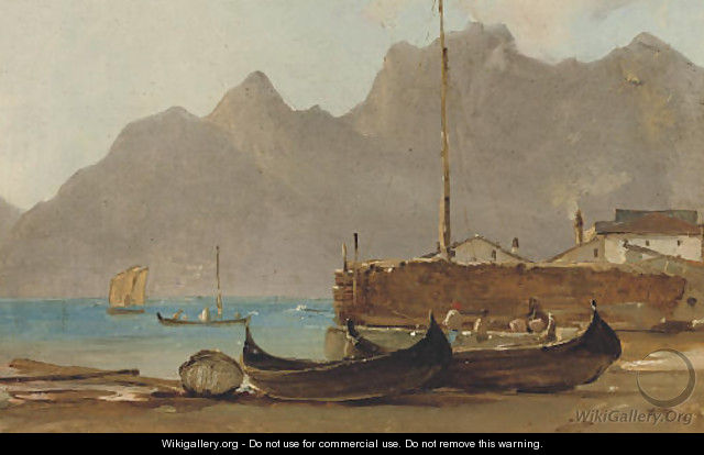 A view of Capri, a fishing village in the foreground - Wilhelm Peter Carl Petersen