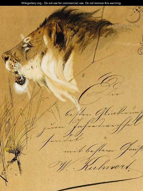 Lion Head Study - Wilhelm Kuhnert