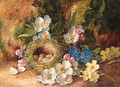 Apple Blossom, Primroses, a Bird's Nest with Eggs, on a mossy Bank - Vincent Clare