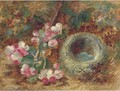 Apple blossom and a bird's nest on a mossy bank - Vincent Clare