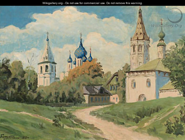 Russian Monastery in Summer - Viktor Pavlovich Baturin