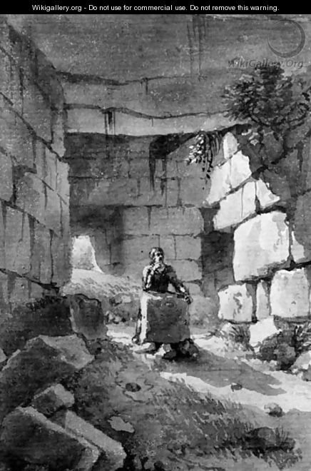 A man meditating among ruins - Victor Jean Nicolle