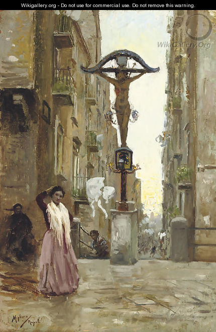 Street scene in Naples - Vincenzo Migliaro