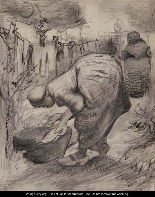 Woman by the Wash Tub in the Garden - Vincent Van Gogh