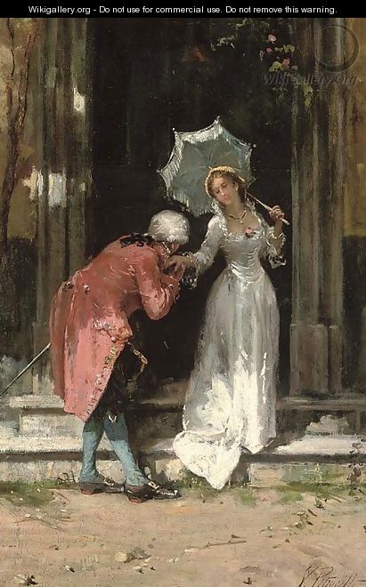 Greeting a suitor - Vincenzo Pasquale Angelo Petrocelli