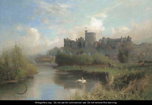 Windsor Castle from the Thames - Walter H. Goldsmith