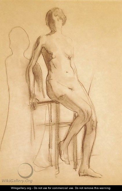 Study of a Nude - Valentin Aleksandrovich Serov