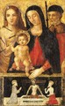 The Madonna and Child with Saint Sebastian and a pilgrim saint - Umbro-Roman School