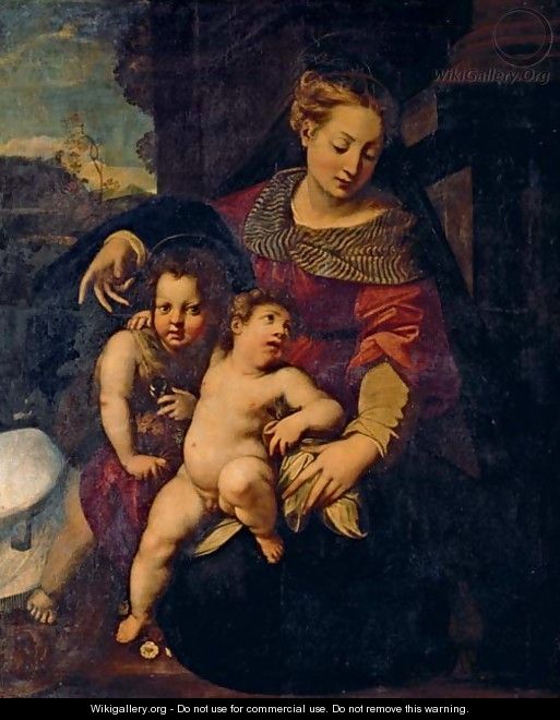 The Madonna and Child with the Infant Saint John the Baptist 2 - Tuscan School