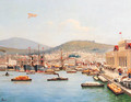 A Turkish harbour scene - Turkish School