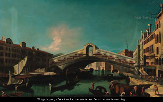 The Rialto Bridge, Venice - Venetian School