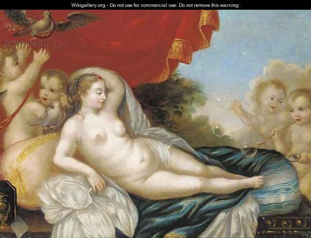 Venus reclining with putti - Venetian School