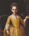 Portrait of a girl, half-length, in a gold dress - Venetian School