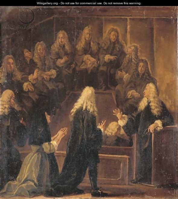 A courtroom scene - Venetian School