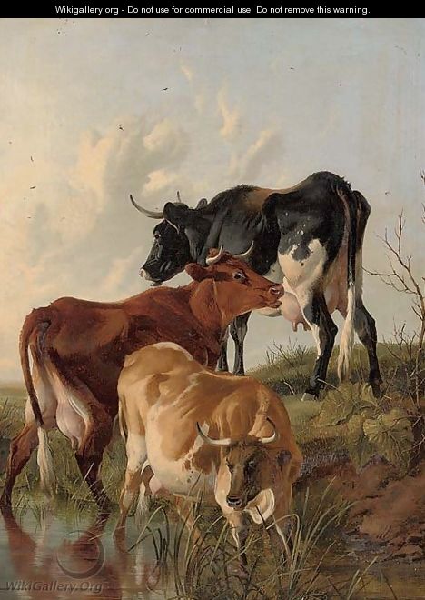 Cattle by a pond - Thomas Sidney Cooper