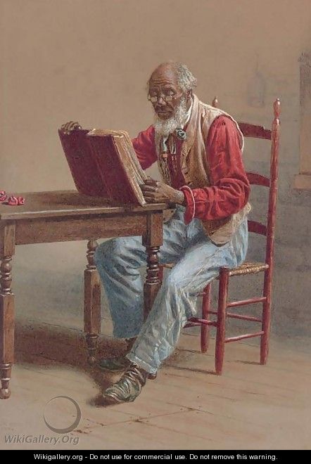 A Seated Man Reading - Thomas Waterman Wood
