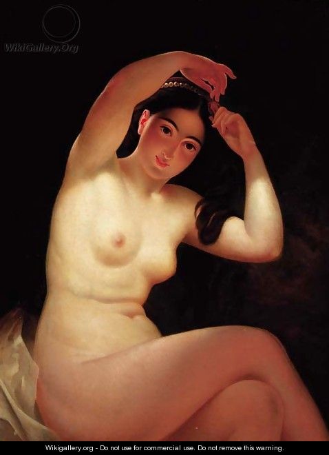 Naked Maiden combing her Hair - Timoleon Carl von Neff