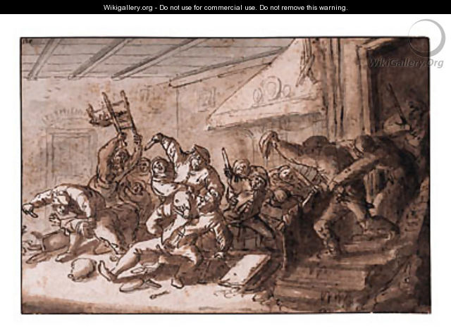 Peasants fighting in a Tavern - Thomas Wyck