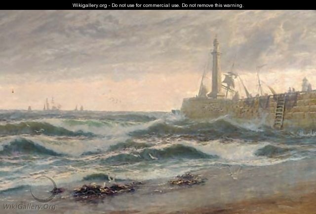 Windy morning, Whitby Sands - Thomas Rose Miles