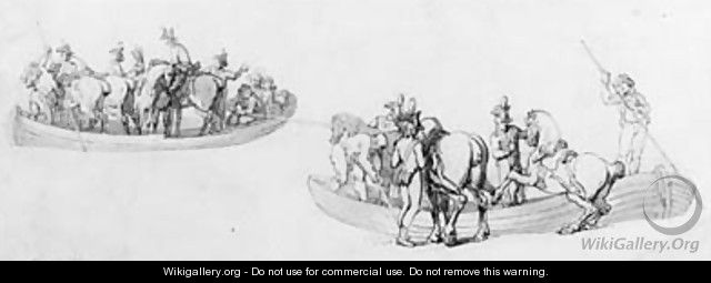 Embarkation of the Cavalry - Thomas Rowlandson