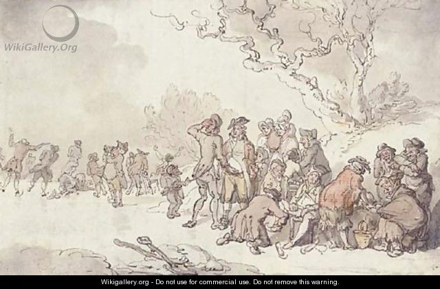 A skating party on the Serpentine, London - Thomas Rowlandson