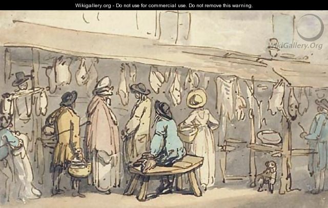 The meat market - Thomas Rowlandson