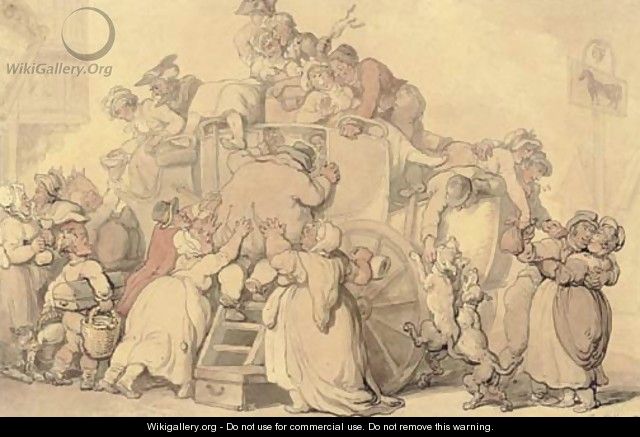The departure of the stage coach - Thomas Rowlandson