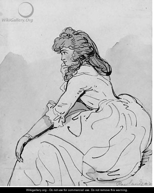 Study of a young lady, in profile - Thomas Rowlandson