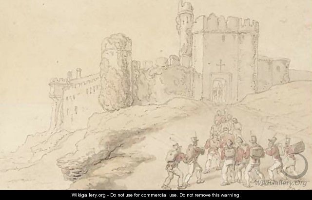 Manorbeer Castle, Pembroke - Thomas Rowlandson