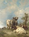 A Bull and Cows in a Landscape - Thomas Sidney Cooper