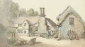 View of Cottage and barnyard - Thomas Rowlandson