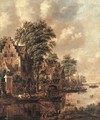 A populated village at the banks of a river - Thomas Heeremans