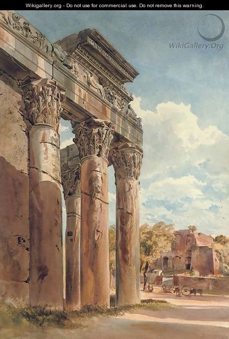 The Temple of Antoninus and Faustina in the Forum, Rome - Thomas Hartley Cromek