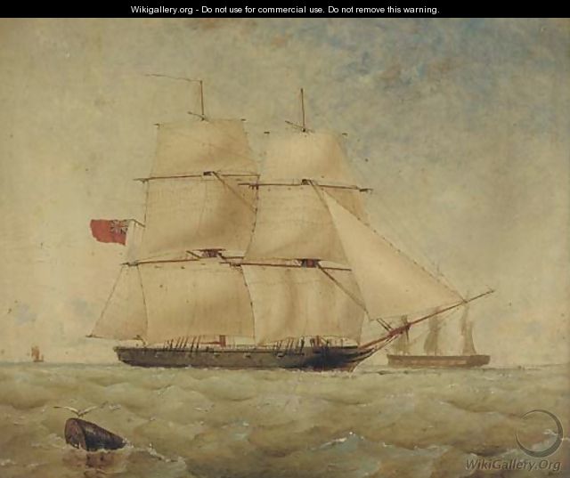H.M. brig Sea Lark running inshore - Thomas Goldsworth Dutton
