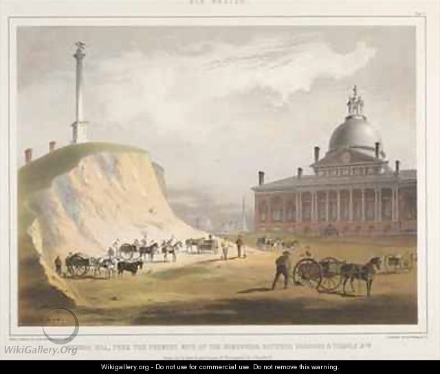 Old Boston Plate V Beacon Hill from the present site of the Reservoir - (after) Bufford, John Henry
