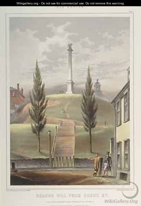 Beacon Hill from Derne Street, Boston - (after) Bufford, John Henry