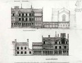 West and North Elevations, New School, Rugby School - William Butterfield