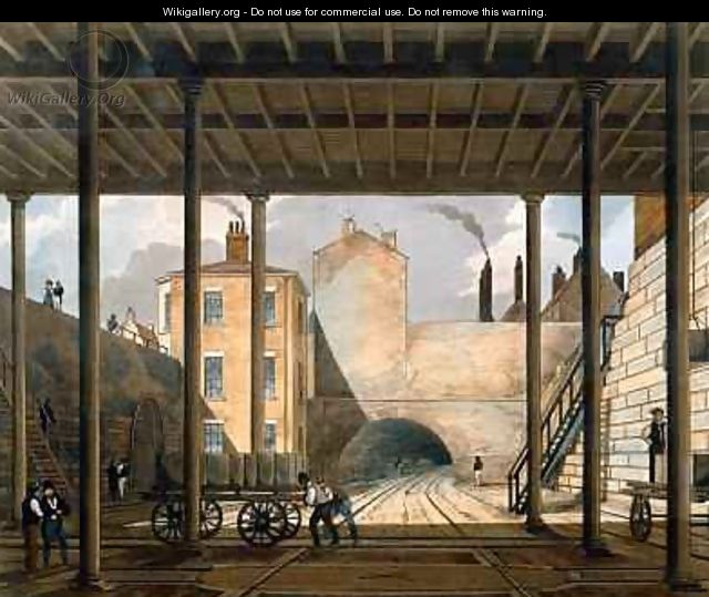 Warehouses etc at the end of the Tunnel towards Wapping - Thomas Talbot Bury