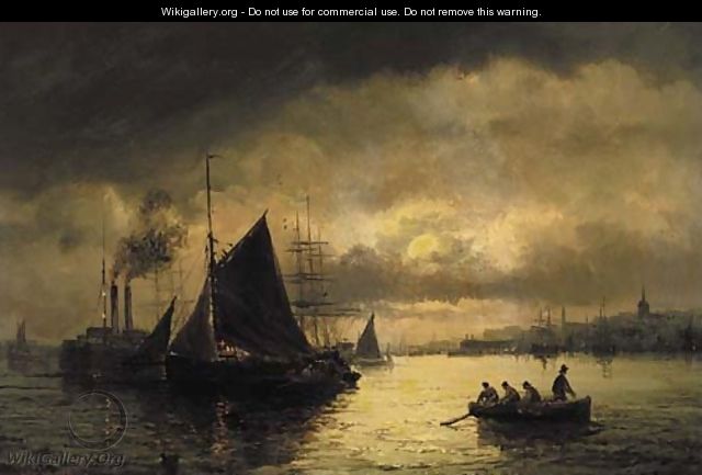 Dawn and dusk on an estuary - William A. Thornley or Thornbery