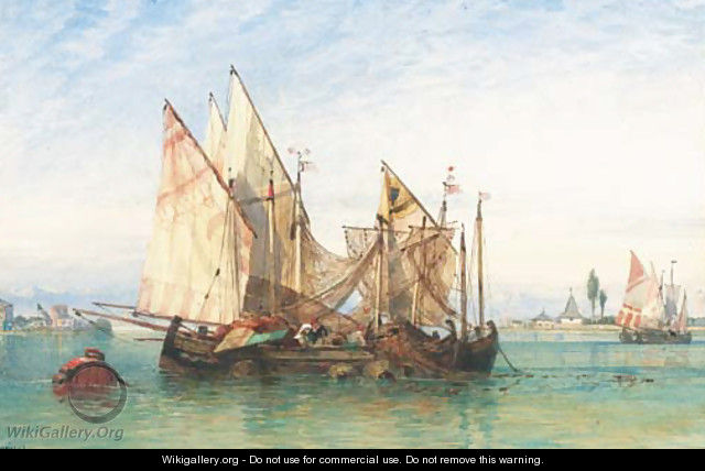 Fishing vessels off the Venetian lagoon - William Wyld
