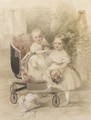 Two children seated on a perambulator - Fritz Thaulow